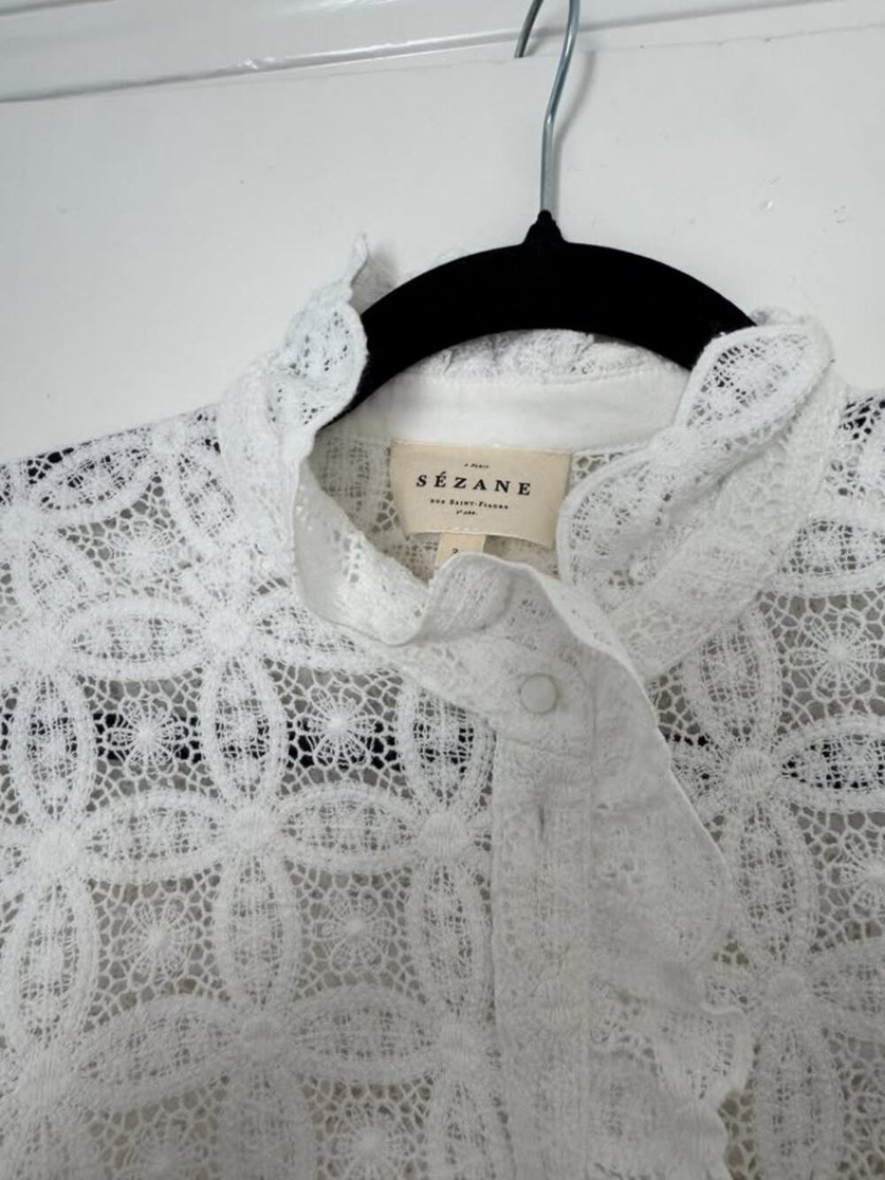 Sezane lace Chlo blouse - sz 34, fits like 4 - Picture 9 of 9
